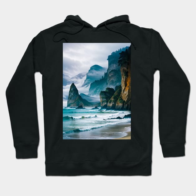 Foggy beach in the early morning Hoodie by CursedContent